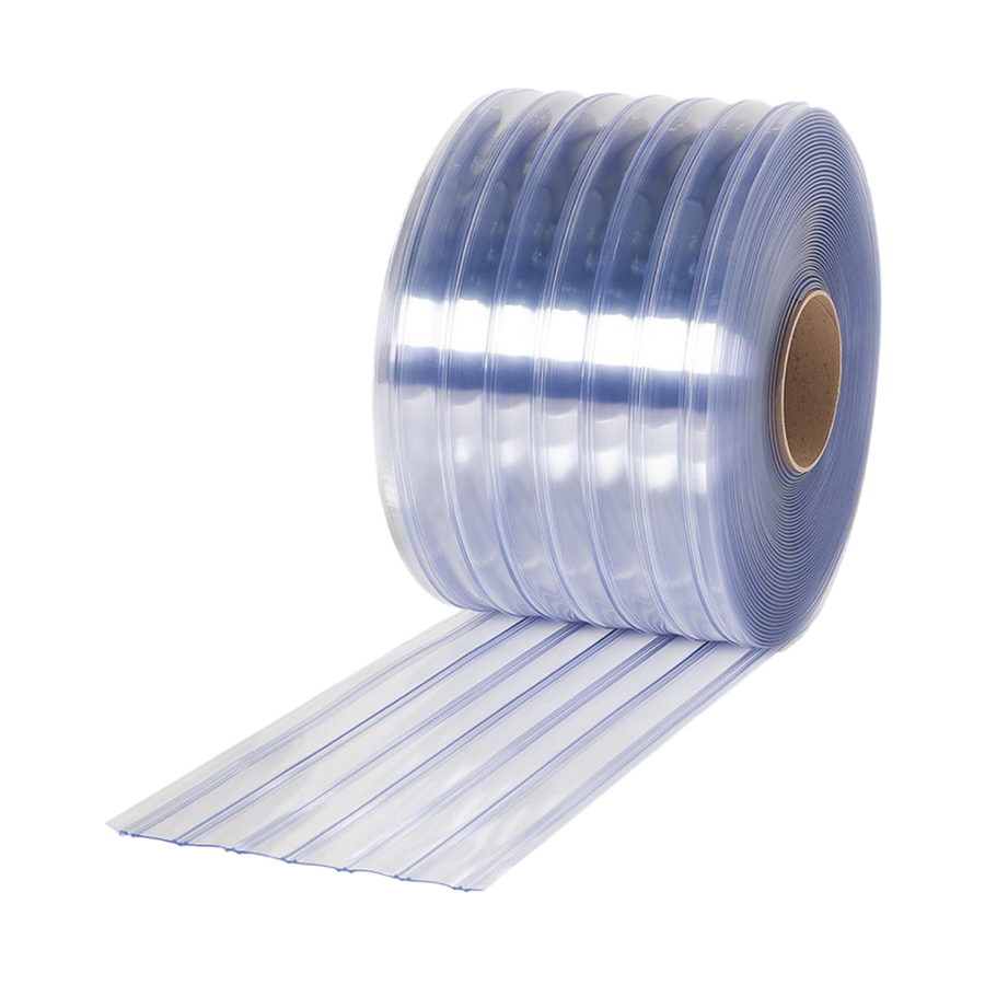 PVC Strip Curtain Blue Ribbed