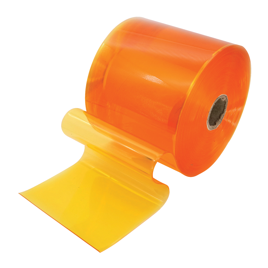 PVC Strip Curtain Amber Yellow Plain
