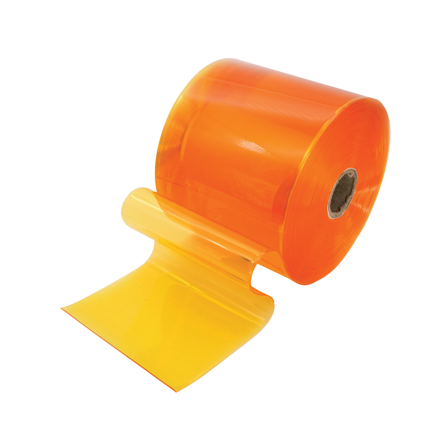 PVC Strip Curtain Amber Yellow Plain
