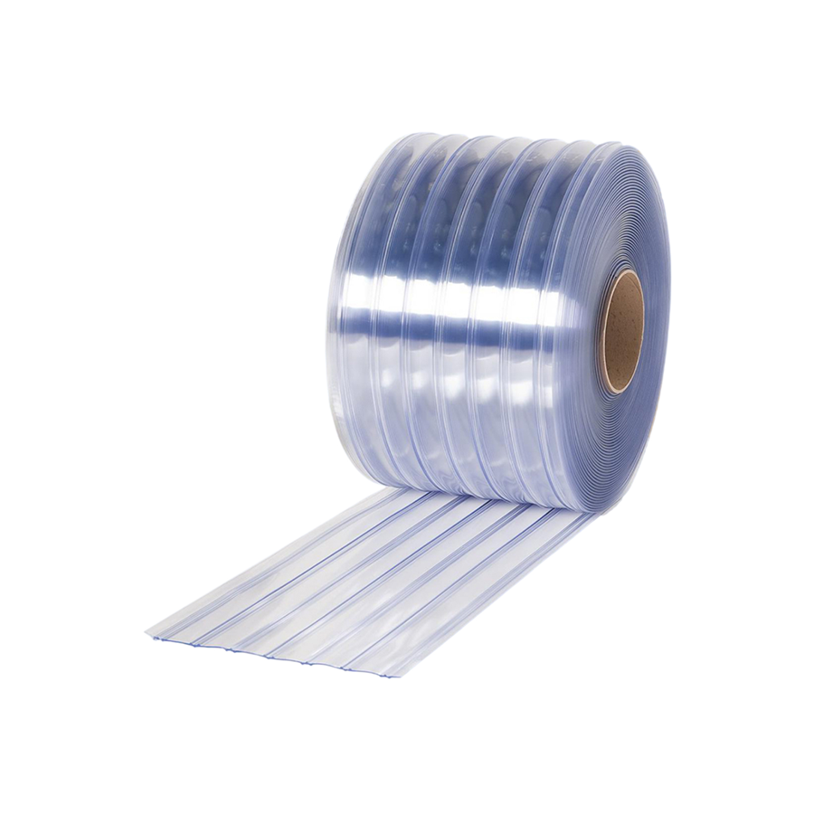 PVC Strip Curtain Blue Ribbed